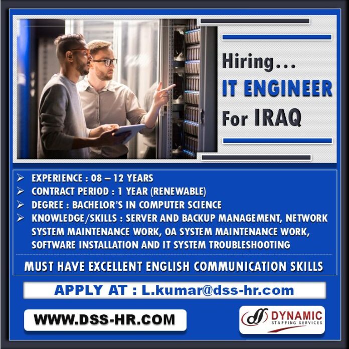 Hiring Information Technology (IT) Engineer' for Iraq - Googal Jobs