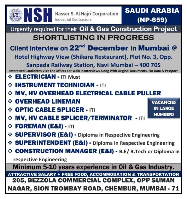 Nasser S Al Hajri Corporation Oil & Gas Construction Project – Googal Jobs