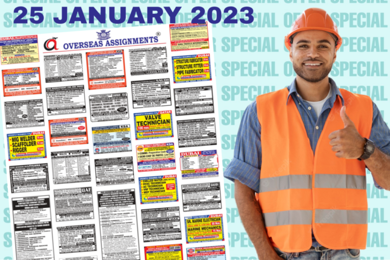 ASSIGNMENTS ABROAD TIMES JOBS TODAY 25 JANUARY 2023 – Googal Jobs