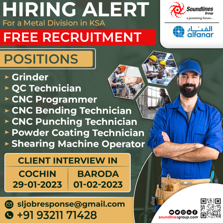 Required For a Metal Division in KSA – Googal Jobs