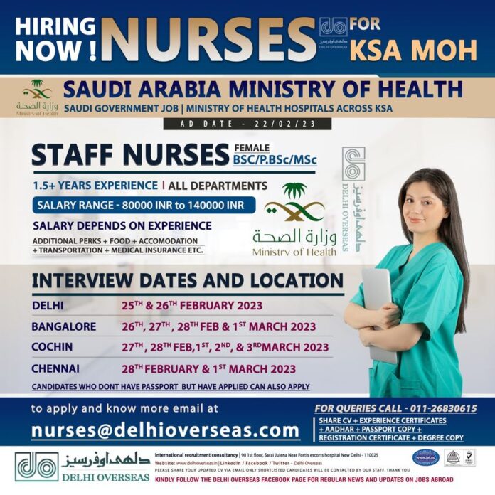 REQUIRED NURSES FOR MOH KSA - Googal Jobs