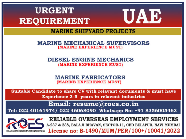 REQUIREMENT FOR UAE – Googal Jobs