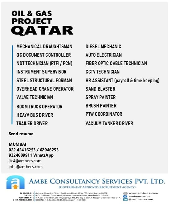 OIL AND GAS PROJECT - QATAR  - Googal Jobs