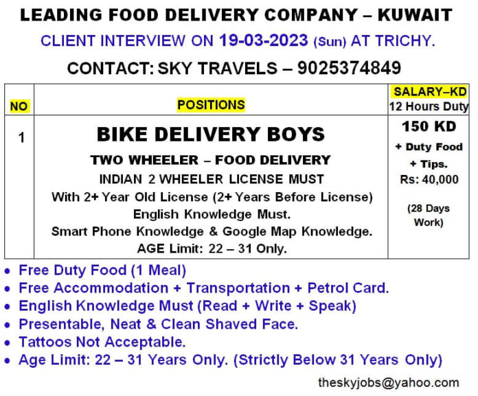 Urgently Required For Leading Company Kuwait - Googal Jobs