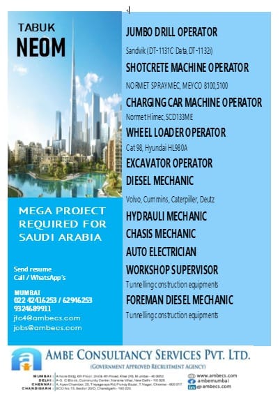 MEGA PROJECT REQUIRED FOR SAUDI ARABIA 