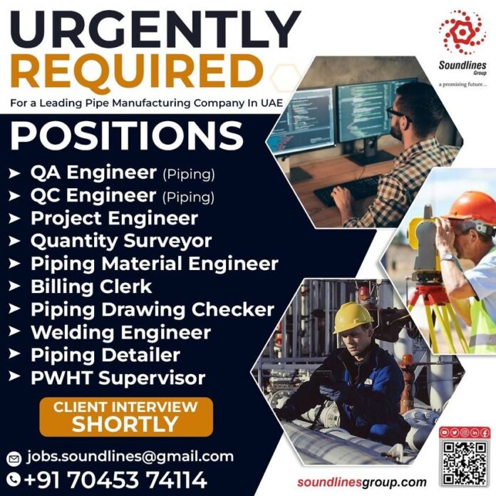 Required For a Leading Pipe Manufacturing Company In UAE - Googal Jobs