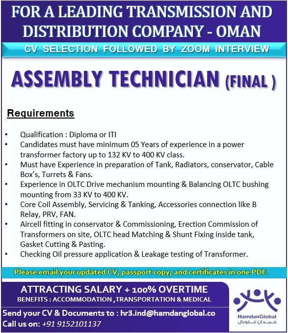 FOR A LEADING TRANSMISSION AND DISTRIBUTION COMPANY - OMAN