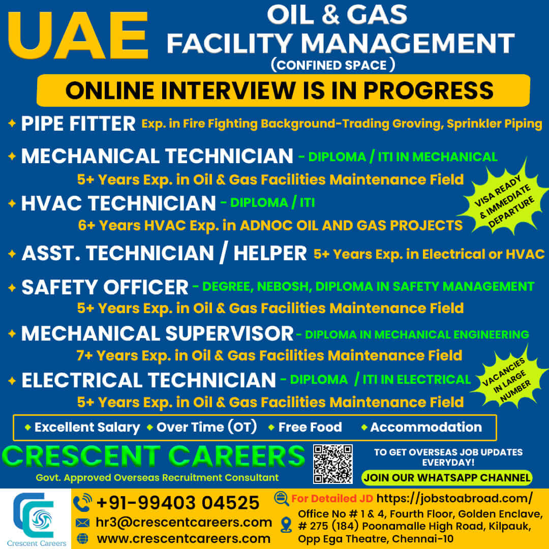 UAE – OIL & GAS FACILITY MANAGEMENT (CONFINED SPACE)