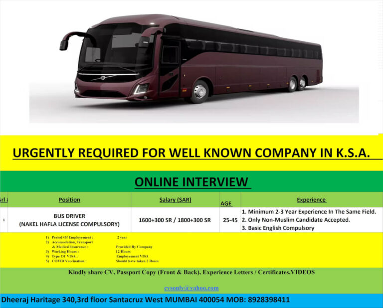 URGENTLY REQUIRED FOR  WELL KNOWN COMPANY K.S.A.