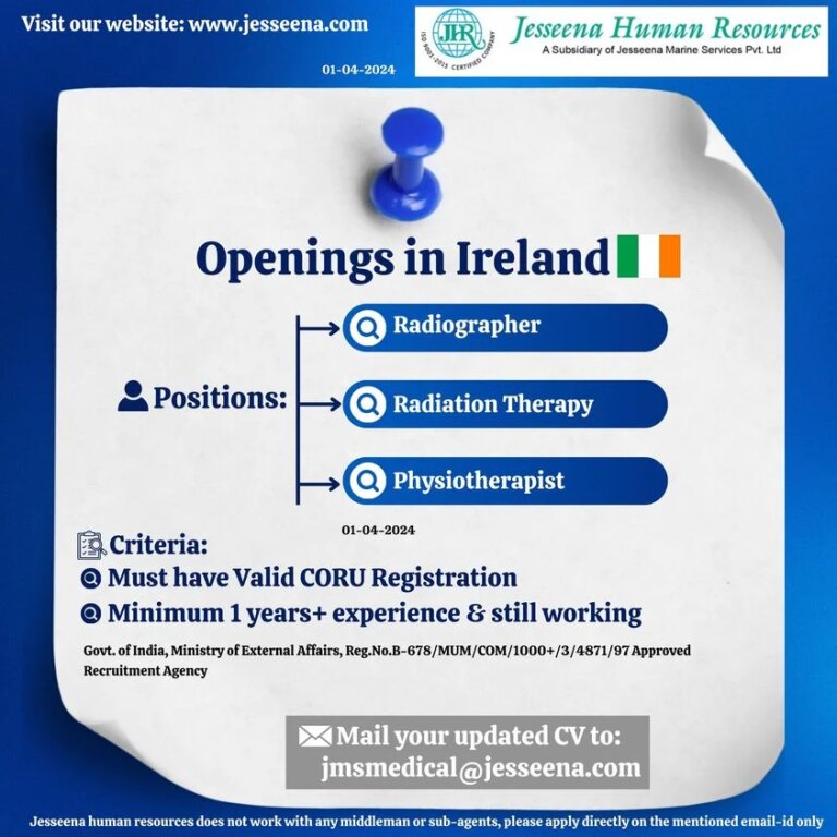Job Openings in Ireland Healthcare Department