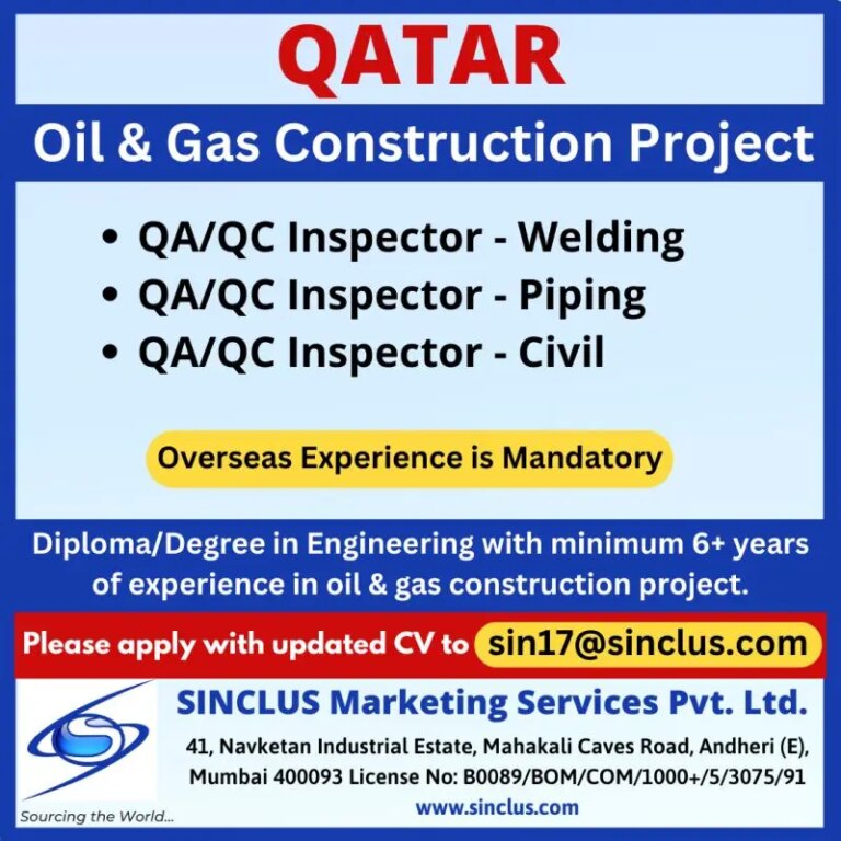 Qatar - Hiring QA/QC Inspector
