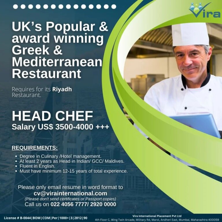 UK’s Popular & award winning Greek & Mediterranean Restaurant Jobs