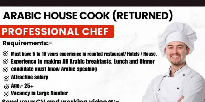 Urgently required house cook for Riyadh K.S.A🇸🇦